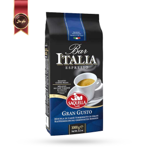 دانه قهوه ایتالیا ساکوئلا مدل Gran Gusto یک کیلویی