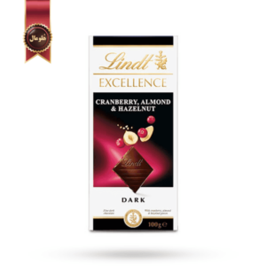 شکلات تخته ای دارک لینت اکسلنس مدل Cranberry, Almond & Hazelnut وزن 100 گرم
