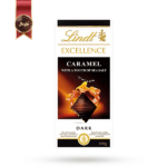 شکلات تخته ای دارک لینت اکسلنس مدل Caramel & Sea Salt وزن 100 گرم