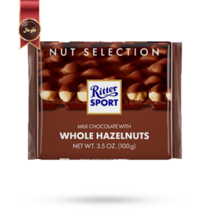 شکلات تخته ای ریتر اسپرت Ritter sport مدل آجیل فندق کامل nut selection whole hazelnuts وزن 100 گرم