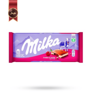 شکلات تخته ای میلکا milka مدل کرم گیلاس crema cu visine وزن 100 گرم