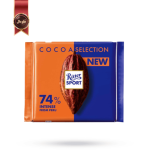 شکلات تخته ای دارک ریتر اسپرت Ritter sport مدل کاکائو %74 cocoa selection وزن 100 گرم