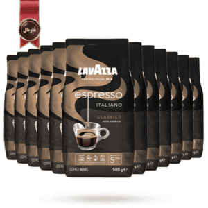 دانه قهوه لاوازا lavazza مدل اسپرسو espresso یک کیلویی بسته 6 عددی (12 عدد * 500 گرم)