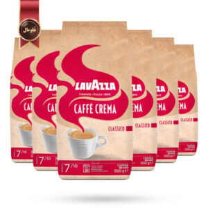 6 بسته دانه قهوه لاوازا lavazza مدل کافه کرما کلاسیک Caffe crema classico یک کیلویی