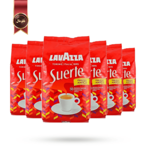 دانه قهوه لاوازا lavazza مدل سورته Suerte یک کیلویی بسته 6 عددی