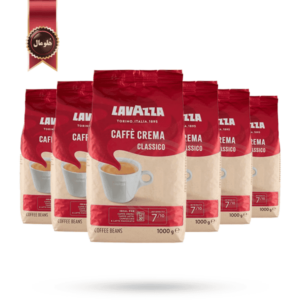 6 بسته دانه قهوه لاوازا lavazza مدل کافه کرما کلاسیک Caffe crema classico یک کیلویی