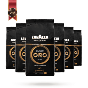 6 بسته دانه قهوه لاوازا lavazza مدل کوالیتا اورو مشکی Qualita ORO mountain grown یک کیلویی