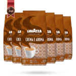 6 بسته دانه قهوه لاوازا lavazza مدل کرما اِ آروما Crema e aroma یک کیلویی