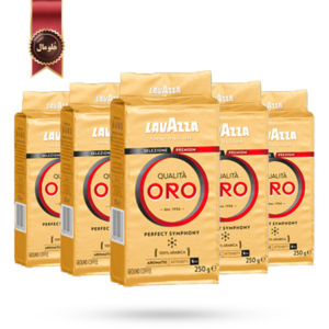 پودر قهوه لاوازا lavazza مدل کوالیتا اورو طلایی Qualita ORO وزن 250 گرم بسته 5 عددی