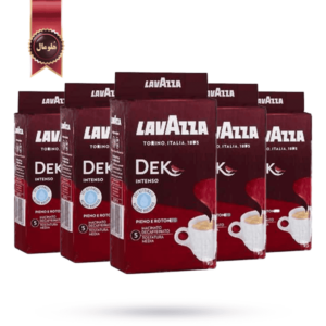 پودر قهوه لاوازا lavazza مدل دک اینتنسو Dek intenso وزن 250 گرم بسته 5 عددی