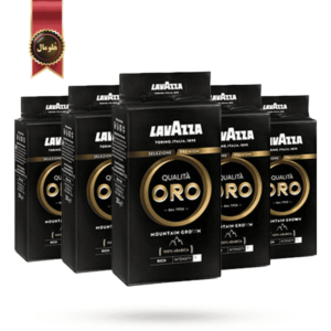 پودر قهوه لاوازا lavazza مدل کوالیتا اورو مشکی Qualita ORO mountain grown وزن 250 گرم بسته 5 عددی