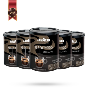 پودر قهوه قوطی لاوازا lavazza مدل اسپرسو espresso وزن 250 گرم بسته 5 عددی