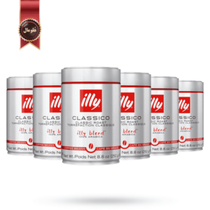 دانه قهوه قوطی ایلی illy مدل کلاسیکو Classico وزن 250 گرم بسته 6 عددی