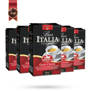 قهوه ایتالیا ساکوئلا مدل Gran Crema وزن 250 گرم بسته 5 عددی