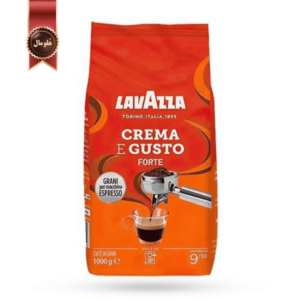 دانه قهوه لاوازا lavazza مدل کرما اِ گاستو فورته Crema e gusto forte یک کیلویی