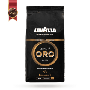 دانه قهوه لاوازا lavazza مدل کوالیتا اورو مشکی Qualita ORO mountain grown یک کیلویی