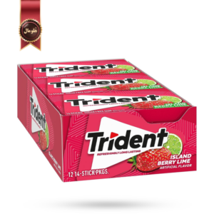 آدامس تریدنت trident مدل توت و لیمو island berry lime بسته 12 عددی
