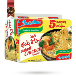 نودل اندومی indomie مدل مرغ بلدی baladi chicken وزن 70 گرم پک 5 تایی