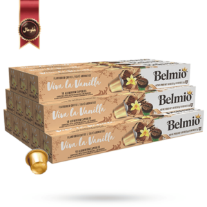 کپسول قهوه بلمیو belmio مدل زنده باد وانیل Viva la Vanilla پک 10 تایی بسته 12 عددی
