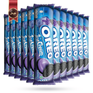 بیسکویت اورئو oreo مدل بستنی ice cream وزن 119.6 گرم بسته 12 عددی