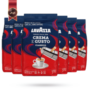 6 بسته دانه قهوه لاوازا lavazza مدل کرم اِ گاستو کلاسیک Crema e gusto classico یک کیلویی