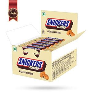 شکلات اسنیکرز snickers مدل بادام almond وزن 22 گرم بسته 24 عددی