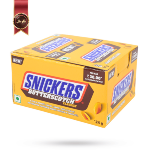 شکلات اسنیکرز snickers مدل تافی butterscotch وزن 24 گرم بسته 24 عددی