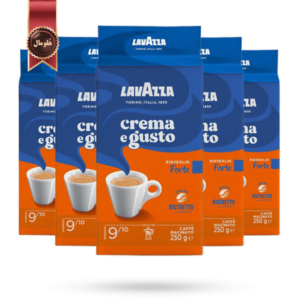 پودر قهوه لاوازا lavazza مدل کرما اِ گاستو موکاپات فورته Crema e gusto mokapot forte وزن 250 گرم بسته 5 عددی