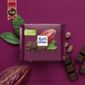 شکلات تخته ای دارک ریتر اسپرت Ritter sport مدل خالص puur وزن 100 گرم