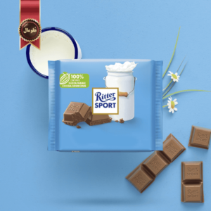 شکلات تخته ای ریتر اسپرت Ritter sport مدل شیر آلپ alpenmilch وزن 100 گرم