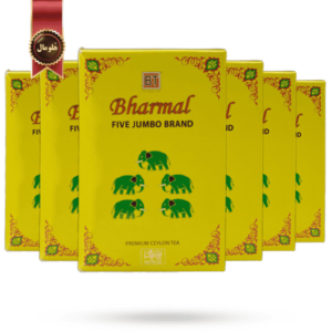 چای بارمال bharmal مدل پنج فیل five jumbo وزن 500 گرم بسته 6 عددی