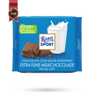 شکلات تخته ای ریتر اسپرت Ritter sport مدل شکلات شیری فوق العاده خوب extra fijne melkchocolade وزن 100 گرم