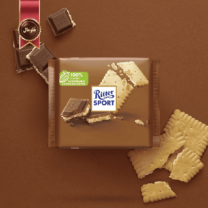 شکلات تخته ای ریتر اسپرت Ritter sport مدل بیسکویت کره ای boterbiscuit وزن 100 گرم