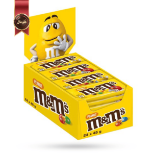 اسمارتیز ام اند امز M&M'S مدل بادام زمینی peanut وزن 45 گرم بسته 24 عددی