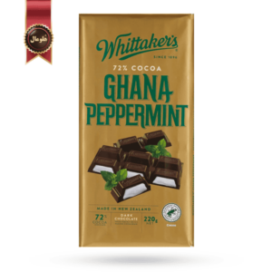 شکلات تخته ای ویتاکرز whittakers مدل نعناع غنا ghana peppermint وزن 220 گرم