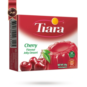 پودر ژله تیارا tiara طعم گیلاس cherry وزن 85 گرم بسته 12 عددی