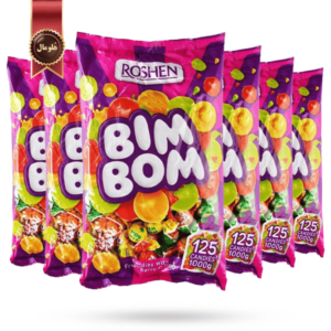 آبنبات میوه ای روشن roshen مدل بیم بوم bim bom یک کیلویی بسته 6 عددی
