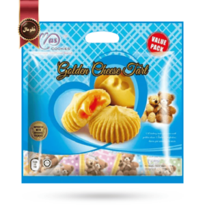 ماس کوکی mas cookies مدل تارت پنیر طلایی golden cheese tart وزن 300 گرم