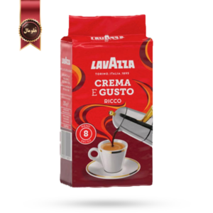 پودر قهوه لاوازا lavazza مدل کرما اِ گاستو ریکو Crema e gusto ricco وزن 250 گرم