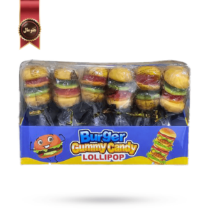 پاستیل همبرگر چوبی Burger gummy candy lollipop پک 30 تایی