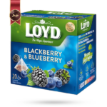 چای کیسه ای هرمی لوید LOYD مدل بلک بری و بلوبری BlackBerry and Blueberry پک 20 تای