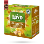 چای سبز کیسه ای هرمی لوید LOYD مدل طعم لیمو، زنجبیل و عسل Lemon, Ginger & Honey Flavoured پک 20 تایی