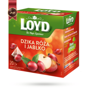 چای کیسه ای هرمی لوید LOYD مدل گل رز و سیب rosehip & apple پک 20 تای