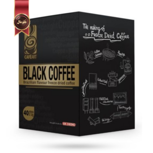 قهوه فوری کافه آرت CafeArt مدل قهوه سیاه black coffee پک 40 ساشه ای