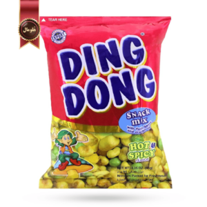 اسنک میکس دینگ دونگ ding dong مدل لوبیا فاوا و آجیل کراکر fava beans and cracker nuts وزن 100 گرم