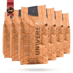 دانه قهوه یونیورسال Universal مدل کرما اورو Crema ORO یک کیلویی بسته 6 عددی