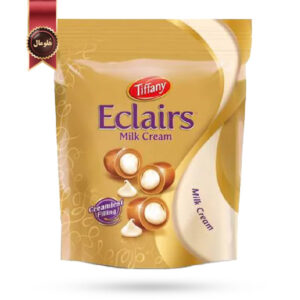 تافی مغزدار تیفانی ایکلرز Tiffany Eclairs مدل کرم شیری Milk cream وزن 550 گرم