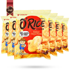 6 بسته کراکر طبیعی اوریس اورین ORION O'rice طعم سیب زمینی پنیری cheese potato پک 12 تایی