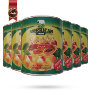 6 عدد کمپوت آمریکن گرین فارم american green farm مدل کوکتل میوه فیستا Fiesta fruit cocktail وزن 850 گرم