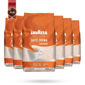 6 بسته دانه قهوه لاوازا lavazza مدل کافه کرما گوستوسو caffe Crema Gustoso یک کیلویی